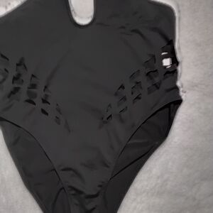 Black Women's Cutout Swimsuit